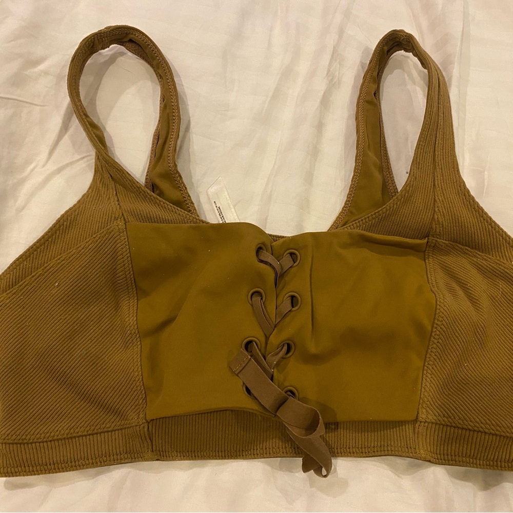 Lace-Up Brown Bralette Free People